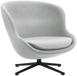 Hyg Lounge Chair Low Swivel Black Alu1