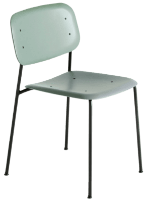 AA398-A186-AA51-01UF_Soft Edge 45 Chair dusty green polypropylene shell_Black powder coated steel base