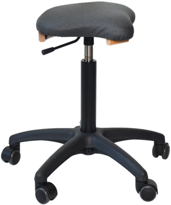 Ergoret Arbejdsstol med klar lak vaskbart Ambla i Nin sort fra Klarskov møbler ApS pædagogiske møbler -Gendannet