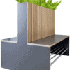 Panelbænk m. planter